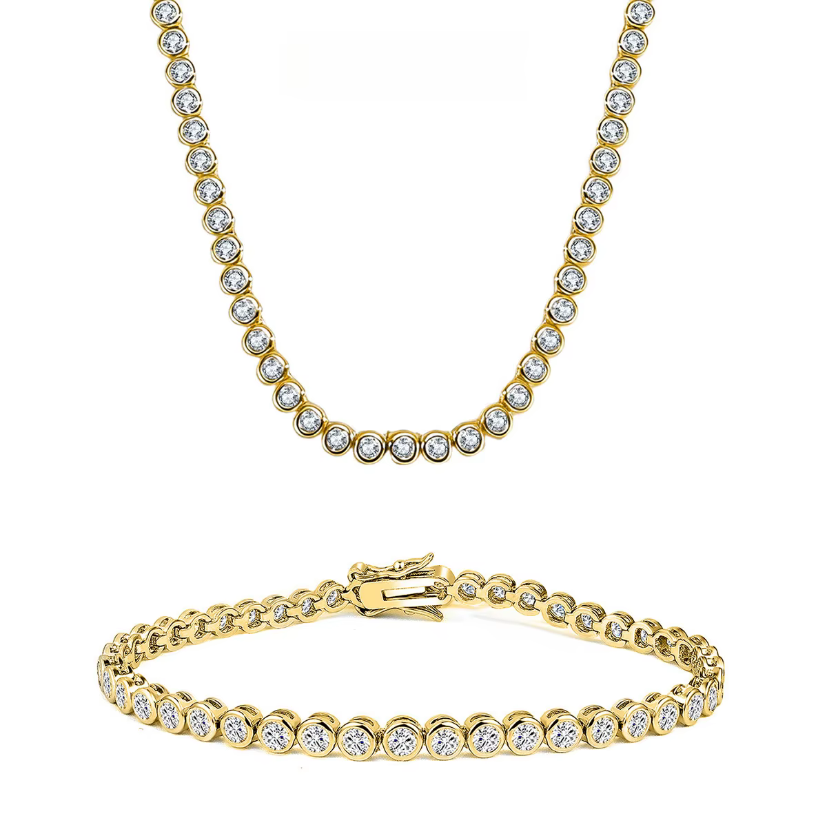 Collier tendance en or 14 carats avec diamants de laboratoire de 3 mm, colliers de fête et de mariag