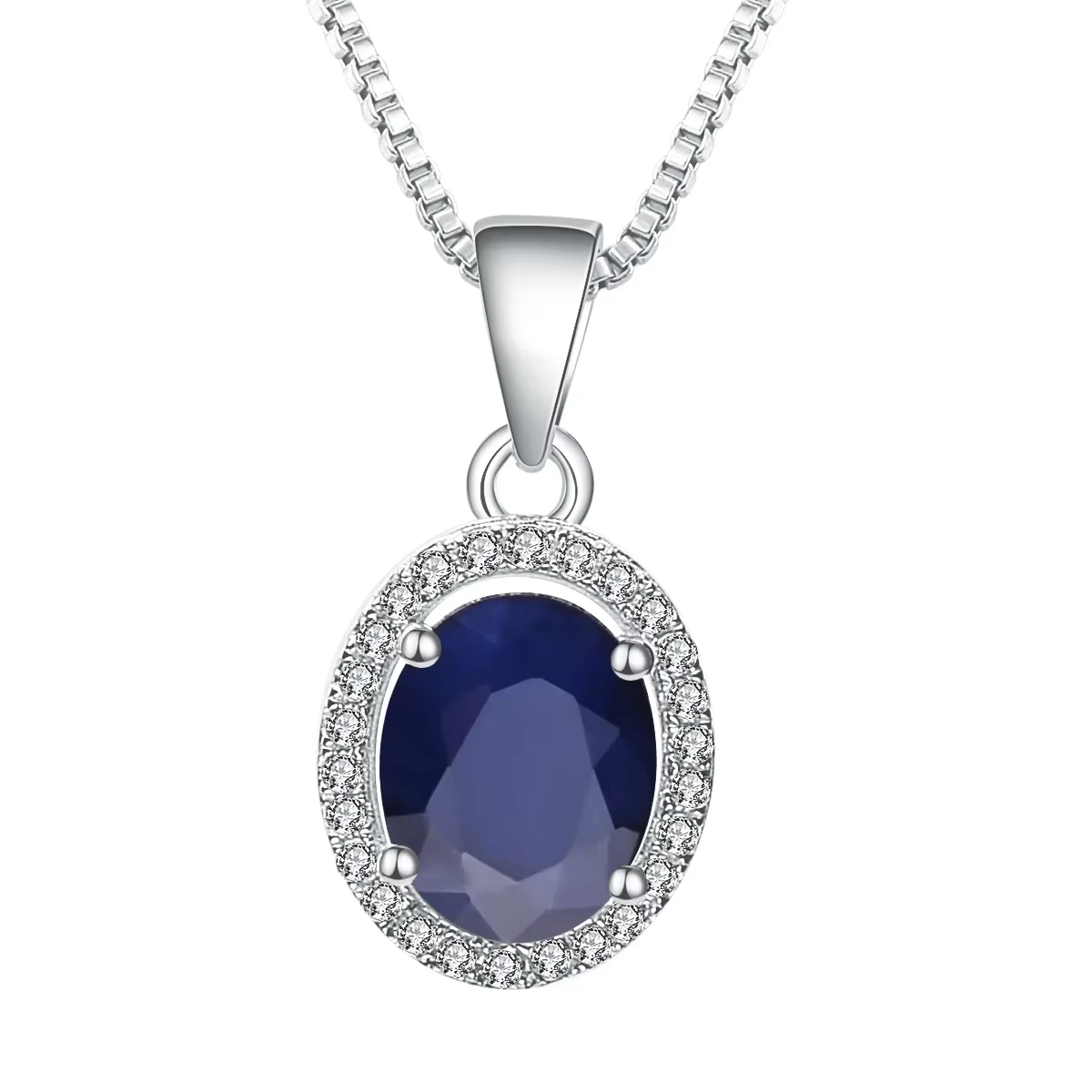 Gem's Ballet – collier avec pendentif en argent 585 pour femmes, bijoux en saphir bleu naturel, or 9