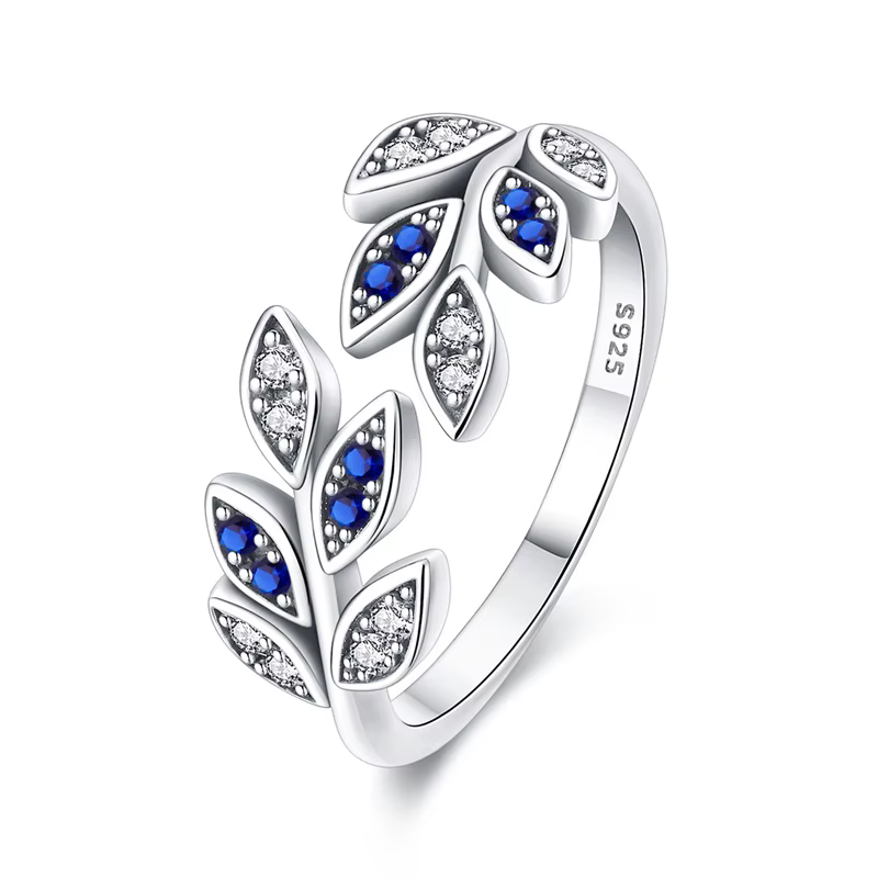 Bague en argent sterling 925 en forme de feuille, bague créative et élégante, bijoux DIY pour femmes