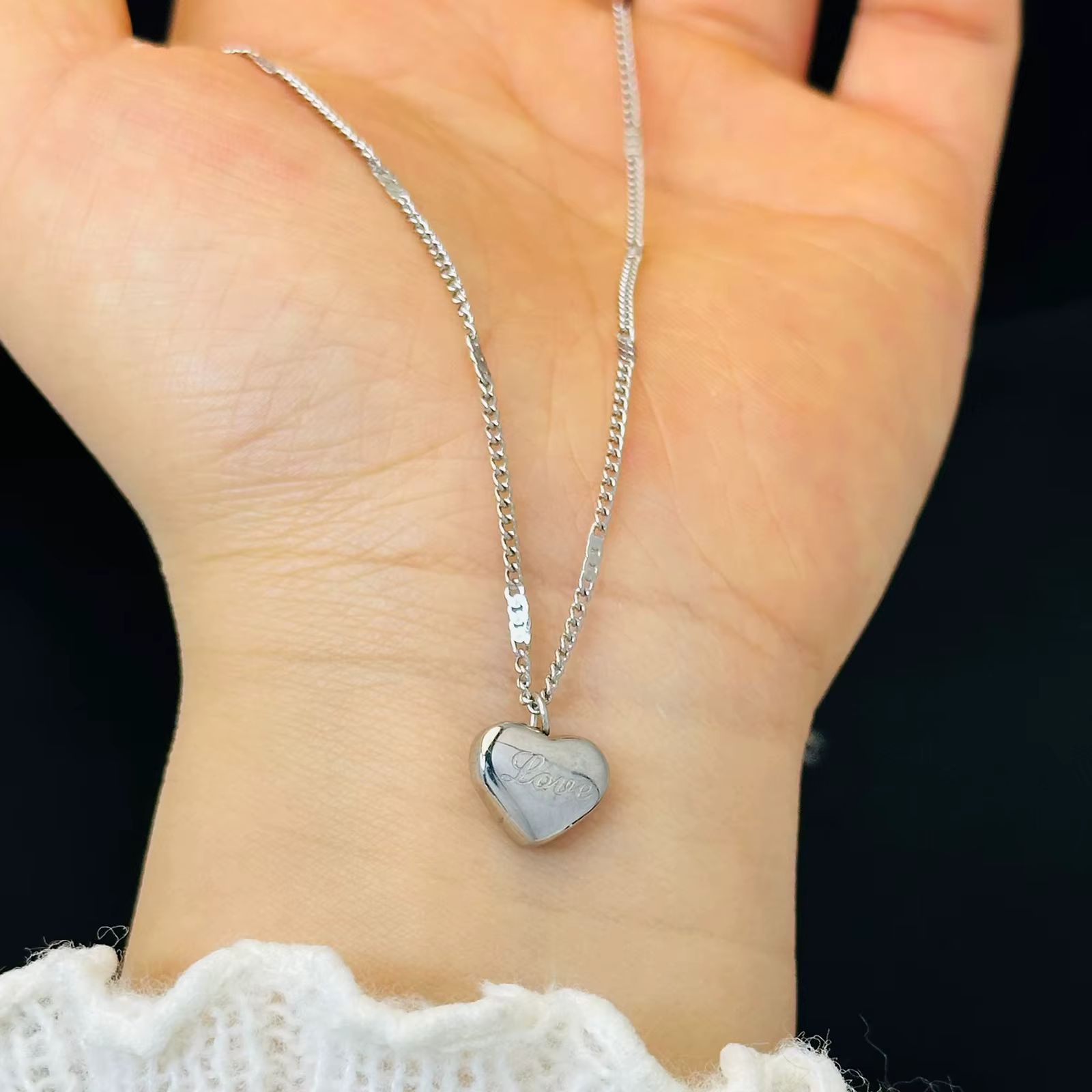 Ensemble de bijoux en acier inoxydable pour femmes, nouveauté, cœur torsadé léger, luxe, haut de gam