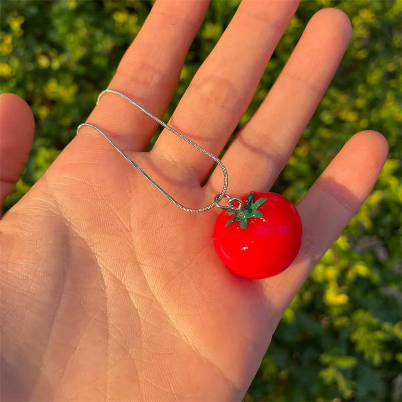 Collier pendentif tomate mignon pour femme, collier JoNecklace, bijoux de bricolage parfaits, access