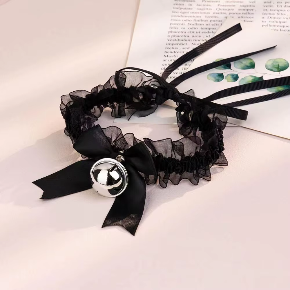 Collier gothique en velours pour fille, avec cloche, Sexy, noir, rose, blanc, adapté aux bijoux de j