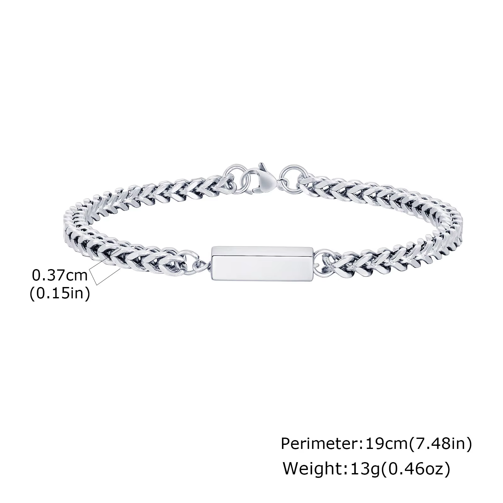 Bracelets élégants en chaîne Franco pour hommes, 1 à 4 noms, bracelet en chaîne en queue de foxtail