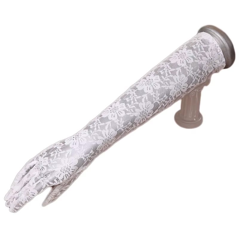 Gants de mariée en dentelle pour femmes, élégants, longueur coude, accessoires pour robe de soirée, 