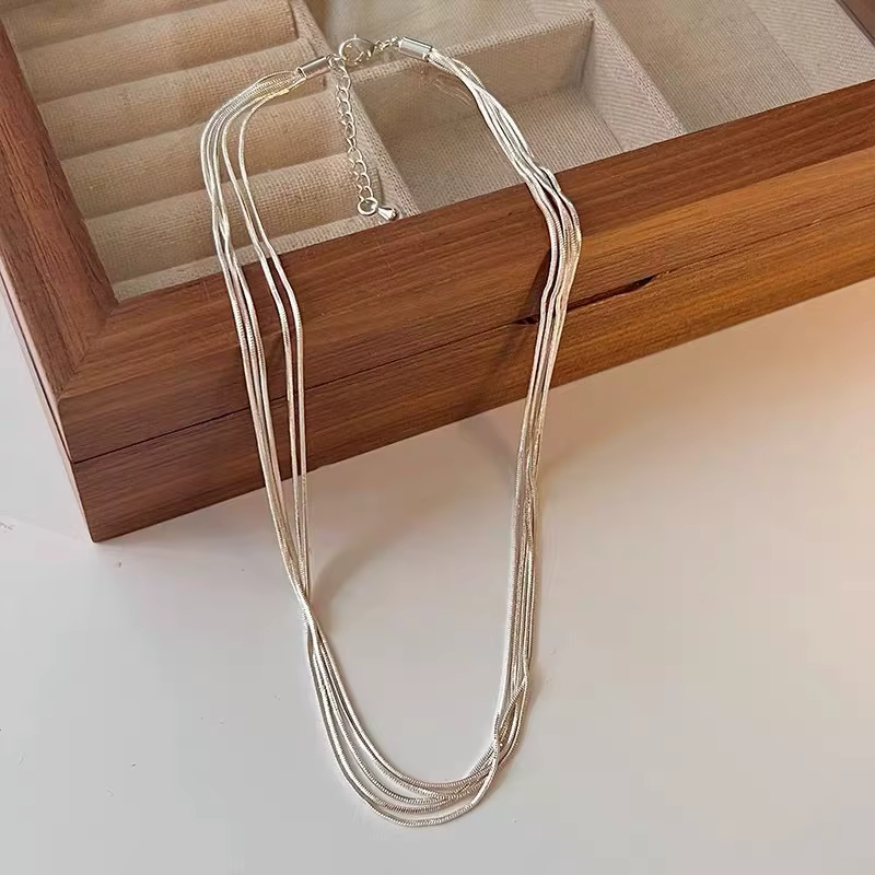 PANJBJ-Collier multi-distributeur en argent regardé 925 pour femme, salle Sophia, design JOHip Hop, 