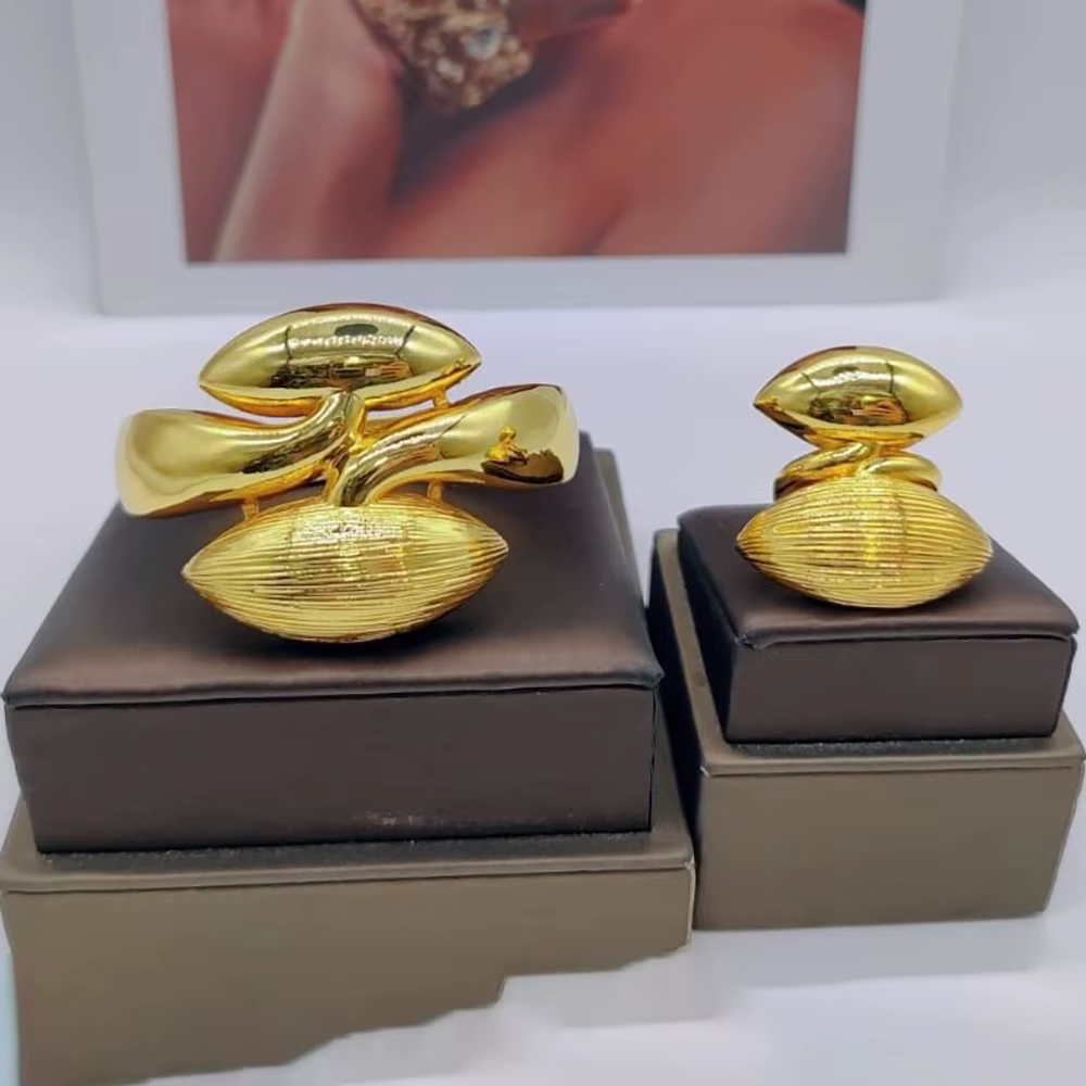 Ensemble de bijoux africains en or avec bracelet et bague, conception de la mariée, bracelet à main,