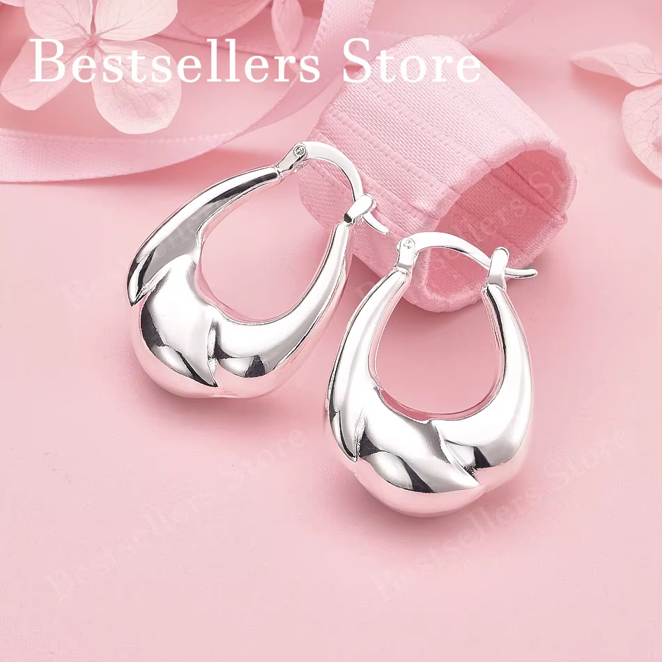 Élégant Clip d'oreille en argent sterling 925 brillant en forme de U, bijou de mode pour femme, idéa