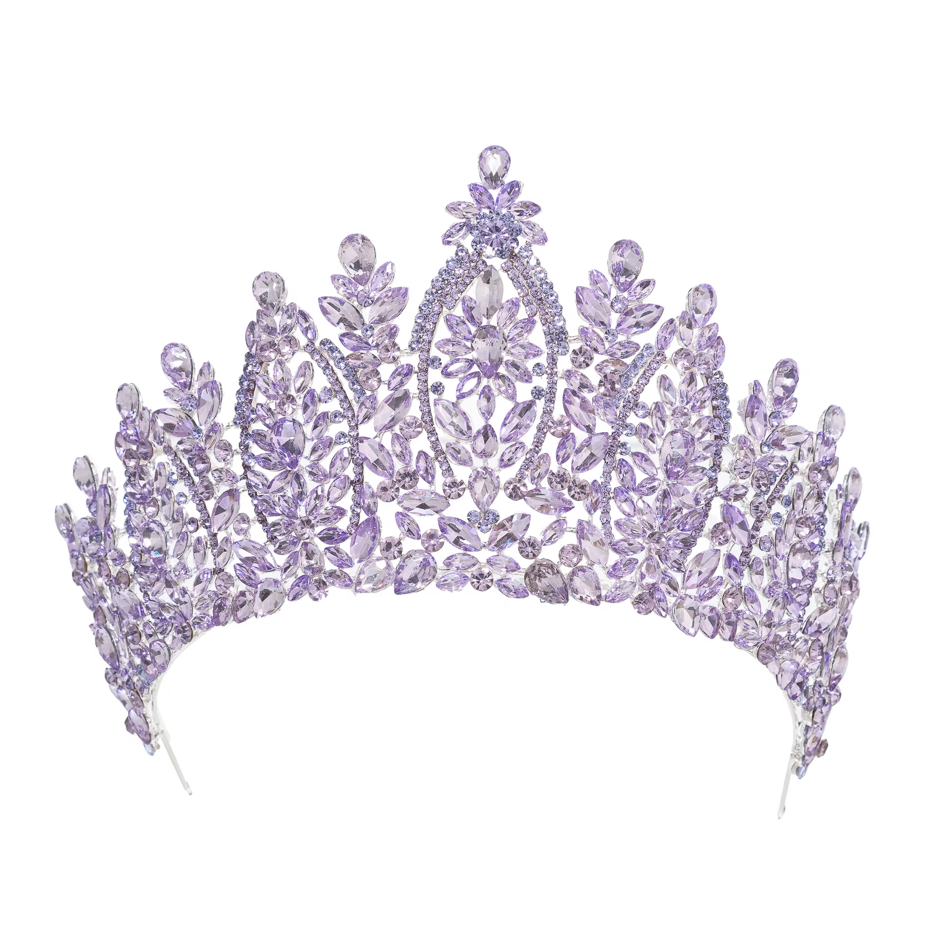Couronnes de mariage de luxe pour mariée, grande reine en cristal, diadème de mariée pour concours,