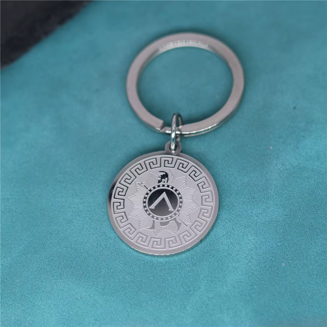 Porte-clés du héros grec achille, bijoux de la mythologie grecque, couleur or, en acier inoxydable,