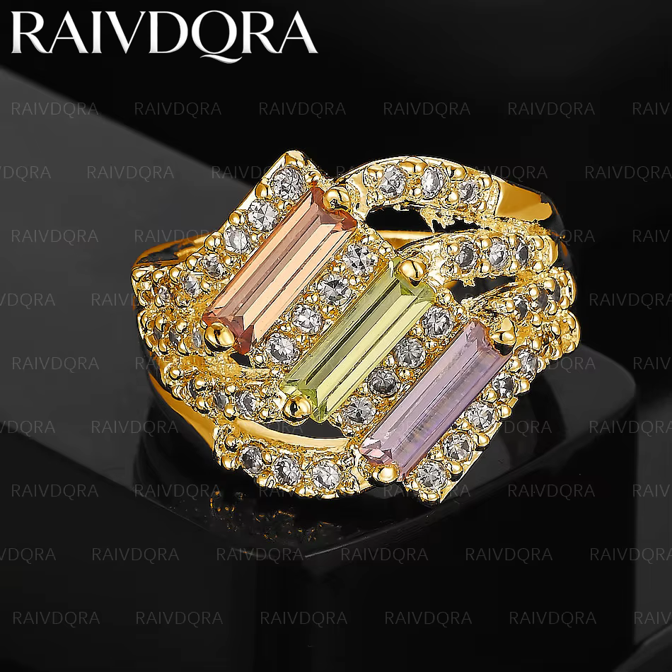 Bague fine en zircone plaquée or 18 carats pour femmes, bijoux à la mode, accessoires de charme pour