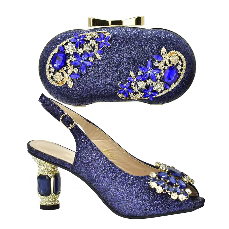 Ensemble de chaussures et de sacs assortis pour femmes, talons hauts, sexy, fermé, Parker, fête, mar