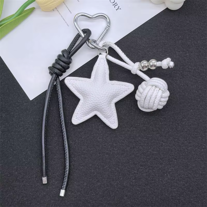 Pendentif de sac en cuir étoile Maillard, série Miu, cintre de sac, porte-clés de voiture, bijoux, a
