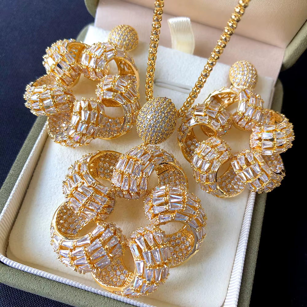 GODKI luxe 2 pièces ensembles de bijoux de déclaration africaine ensembles de bijoux de dubaï pour l