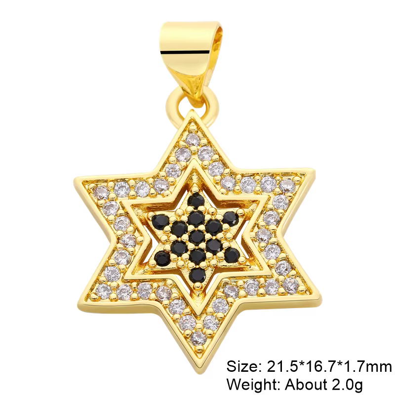 Juya 18K véritable plaqué or nouveau CreativeTree Of Life mauvais œil lune étoile Hamsa amour coeur 