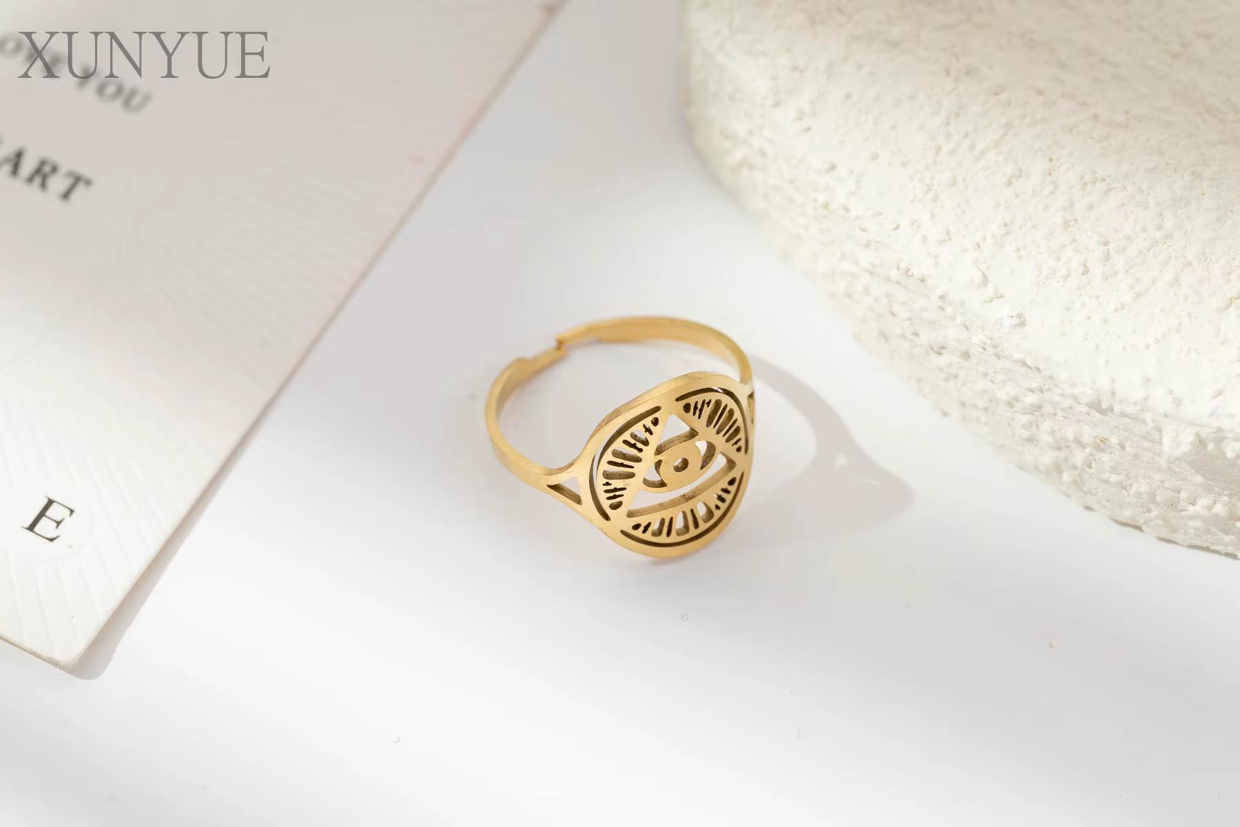Bague en acier titane pour hommes, rétro égyptien ancien, œil d'horus en détresse, accessoires perso
