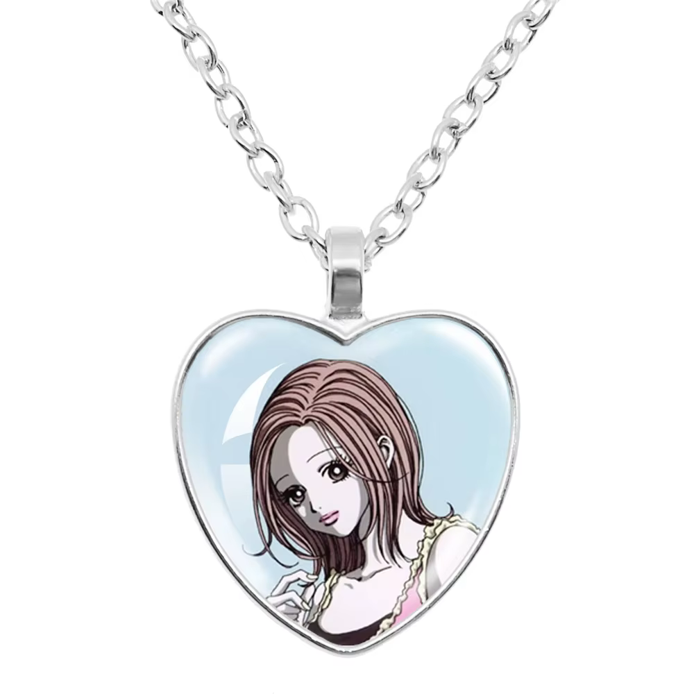 Collier en forme de cœur en verre, dessin animé japonais NANA Manga Osaki, bijoux pour Fans, pendent