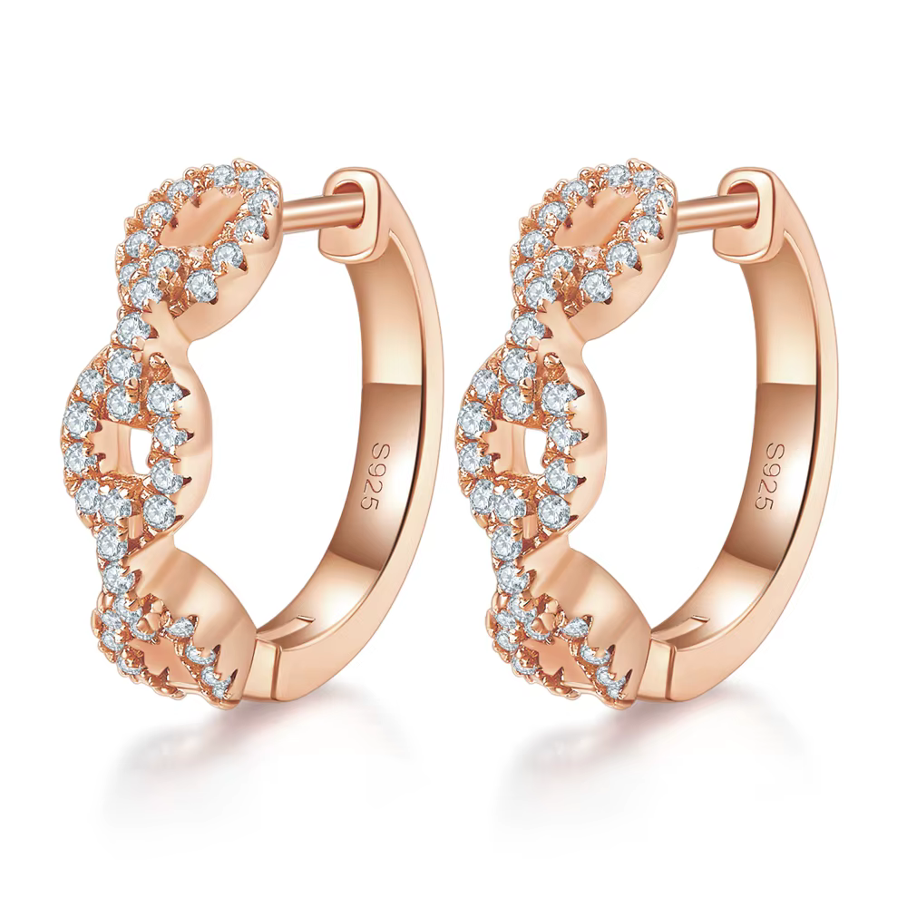 Vinregem 3EX VVS1 D 0.58CT vrais diamants Moissanite pierres précieuses boucles d'oreilles en argent