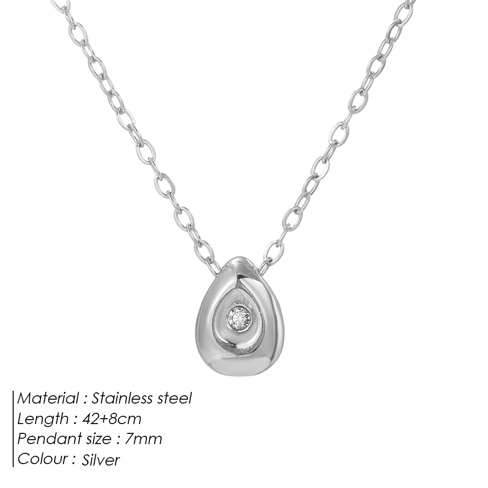Collier pendentif goutte d'eau en acier inoxydable plaqué or pour femme EManco, bijoux de boutique,
