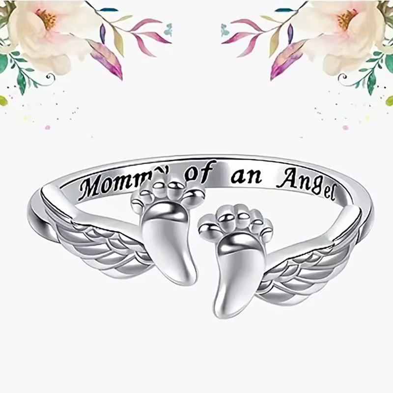 Huretailers-Bague de doigt sculptée créative pour femme, matiques de pied, aile d'ange, meilleur cad