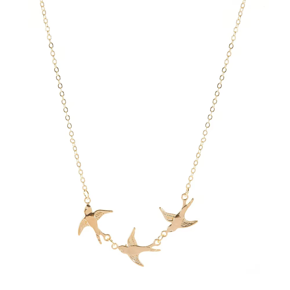 Collier Vintage en forme d'hirondelle pour femmes, nouvelle mode, Simple, or, argent, chaîne de coul