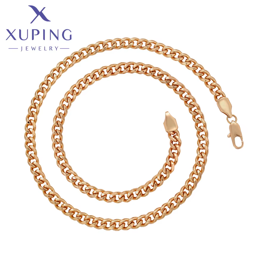 Xuping bijoux nouveauté mode 50 cm couleur or collier pour femme hommes fête de noël souhait cadeaux
