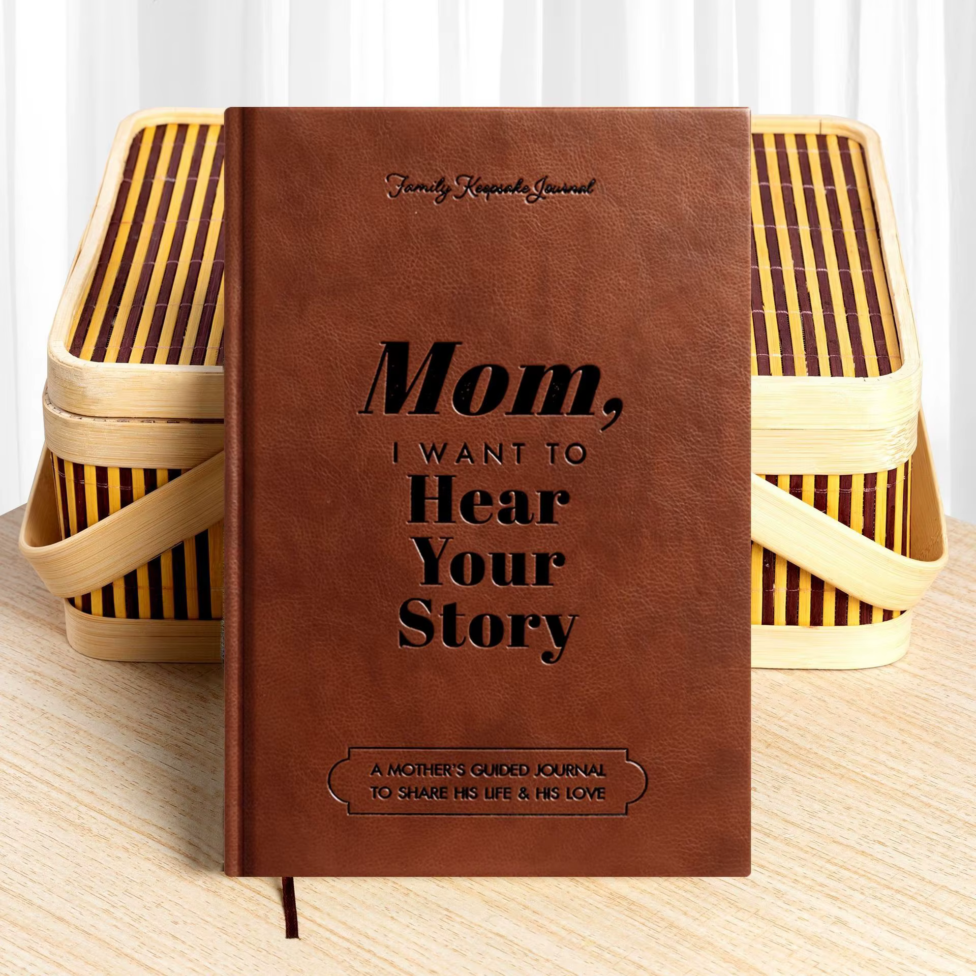Coffret Cadeau Journal 2026 « Papa Maman, Je Veux Entendre Votre Histoire » – Boîte de Rangement pou
