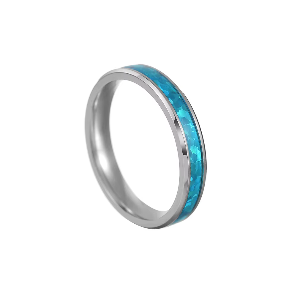 Bague de luxe pour homme en opale bleue et blanche, bague de promesse d'amour, bagues de fiançailles