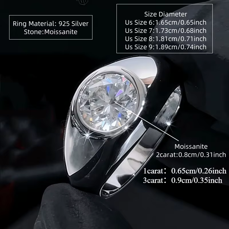 Une bague de haute qualité, classique et tendance, pour hommes et femmes, en argent sterling 925 et 