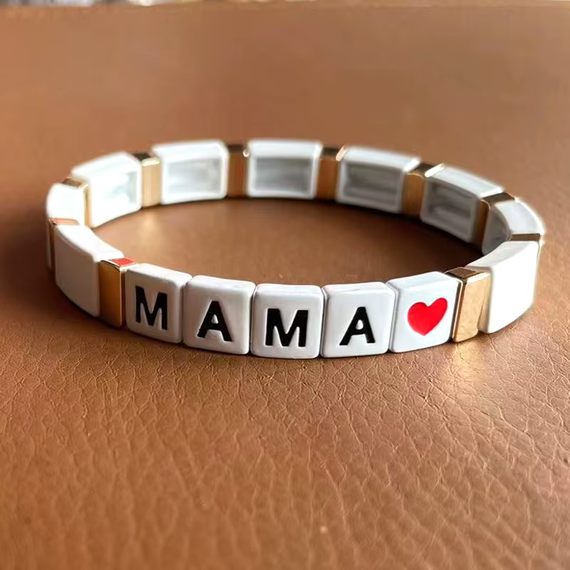 ZMZY-Bracelets en émail d'amour pour femmes, perles colorées, bracelet fait main, breloque coeur, bi