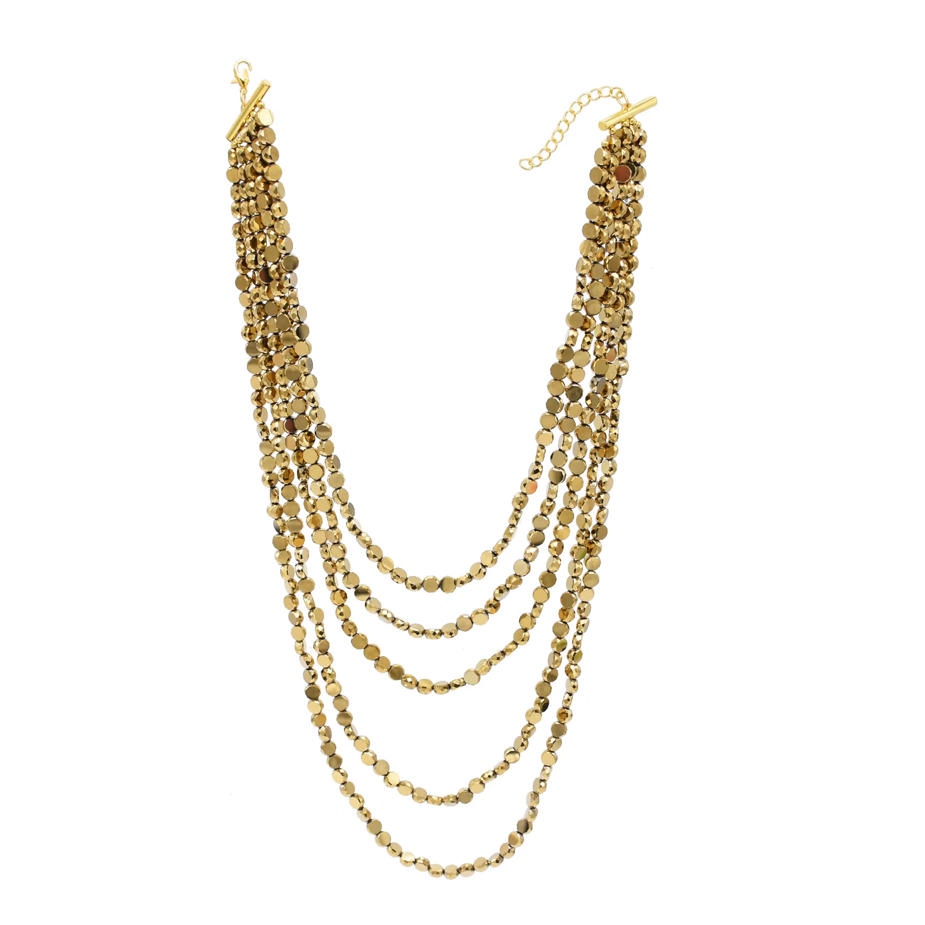 Collier bavoir de perles dorées multicouches pour femmes, collier hip-hop exagéré européen et améric