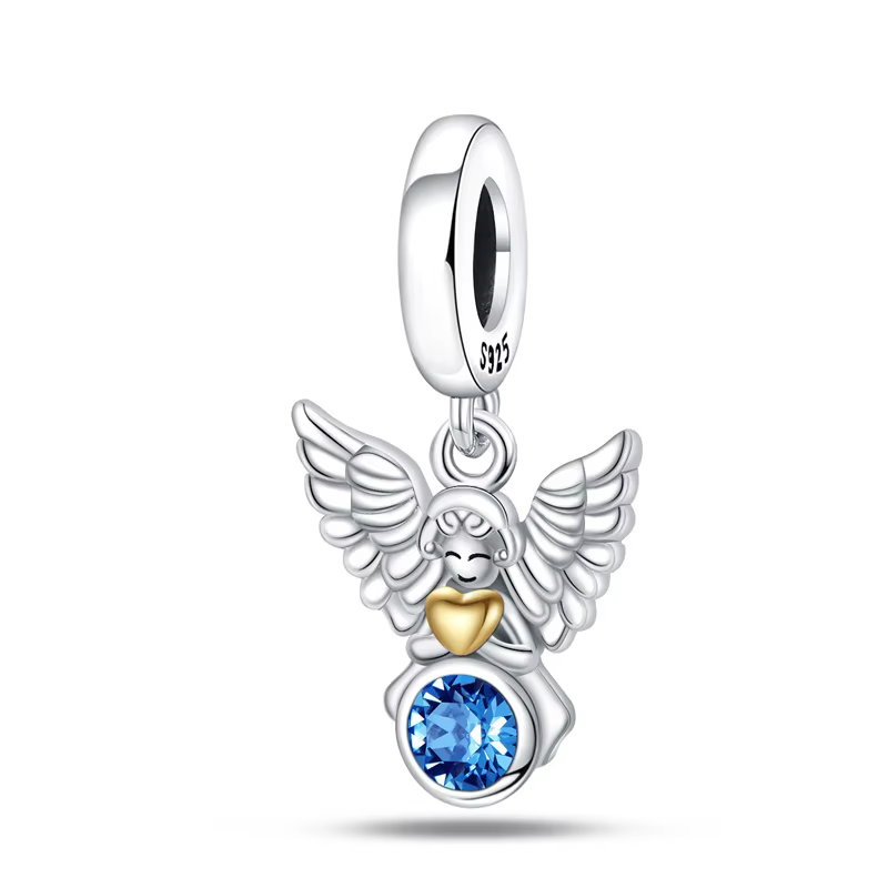 Pendentif Charme Petit Ange en Argent Sterling 925 Tendance pour Bracelet Original DIY, Bijou de Fia