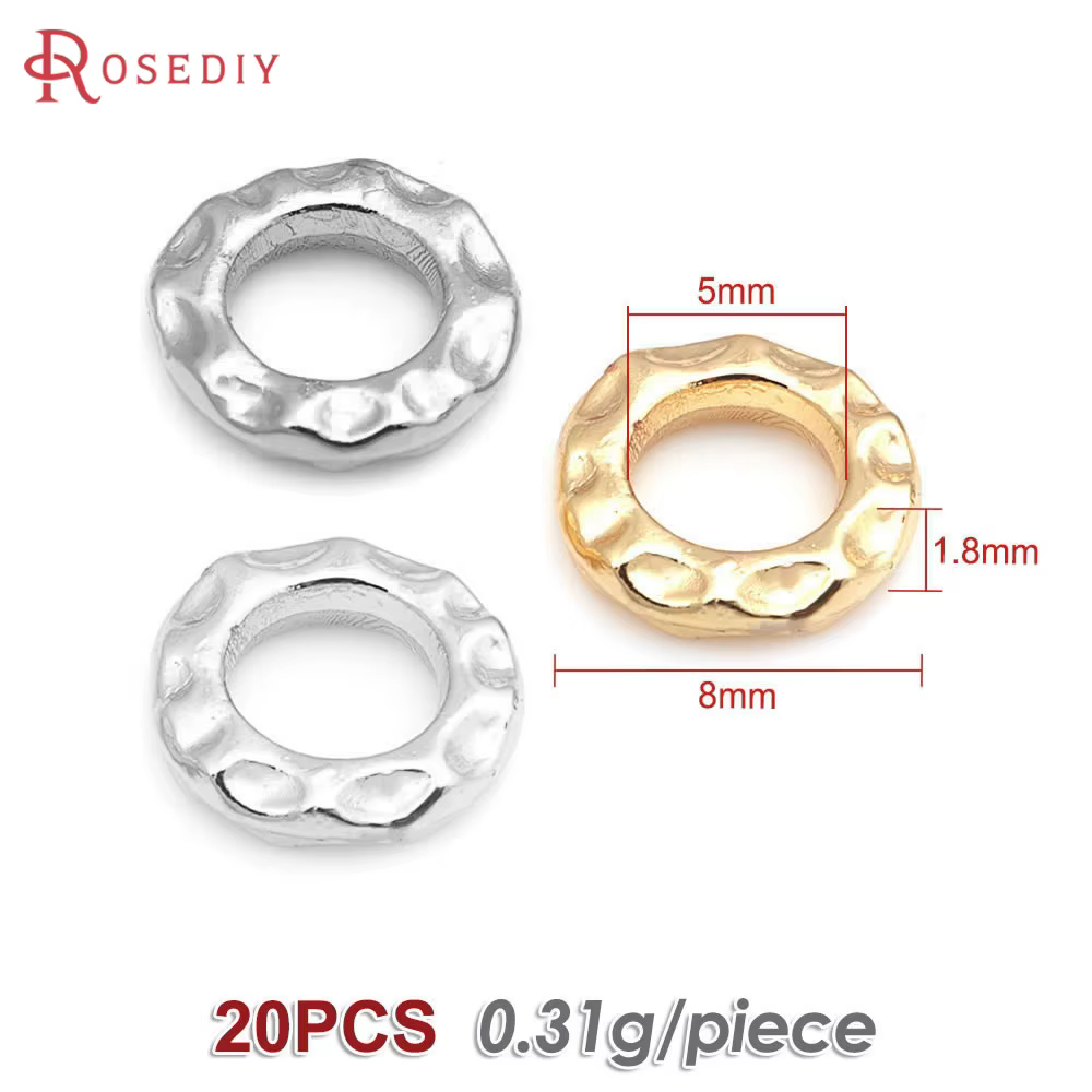 Anneaux ronds fermés en laiton couleur or 18 carats pour la fabrication de bijoux, fournitures, acce