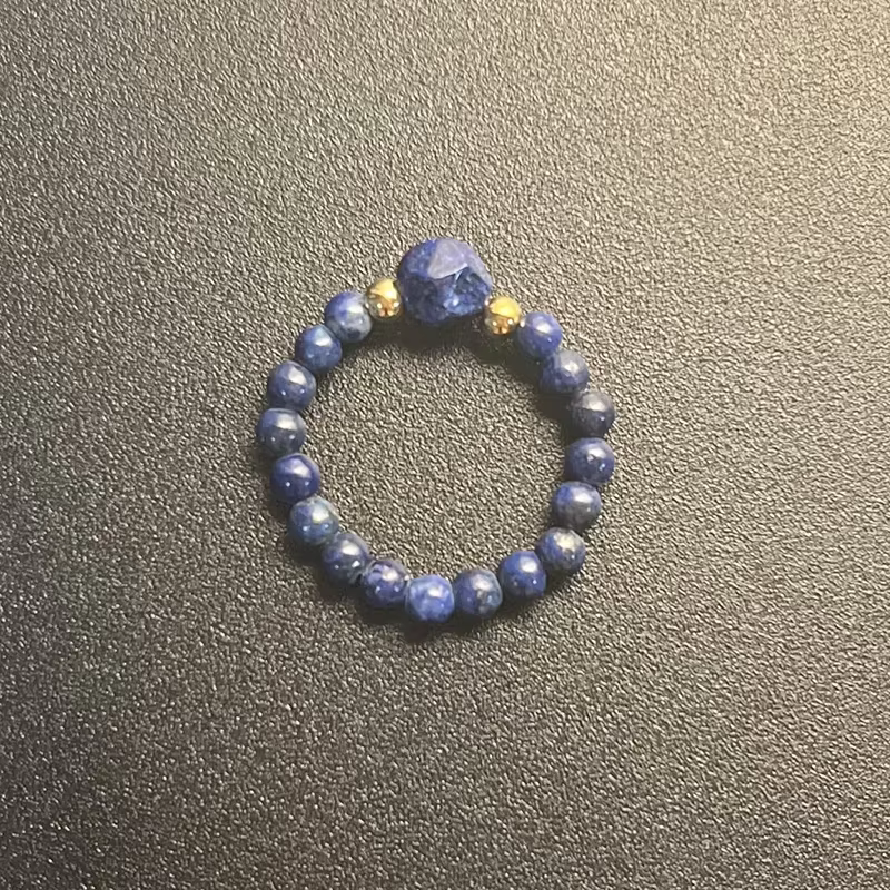 Bague Boho en pierre naturelle pour mariage, bijoux extensibles multicolores faits à la main avec an