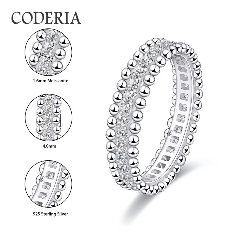 Bague kaléidoscope Moissanite en or 3CT 18K, bracelet de luxe exquis pour femmes, bagues GRA en arge