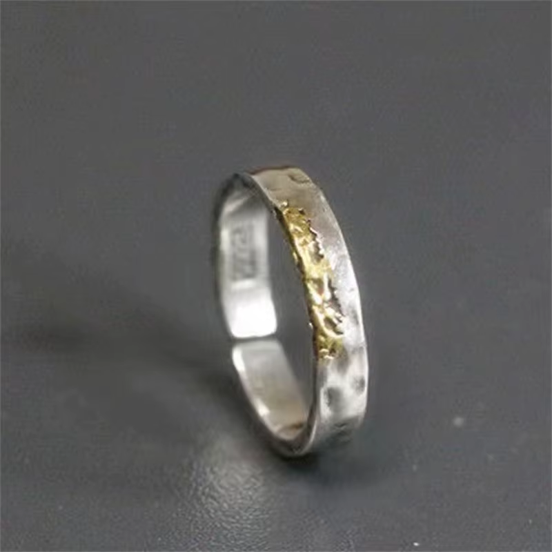 Bague en argent regardé 925 pour homme, bijoux de charme, bague de collision en argent doré, cadeau 