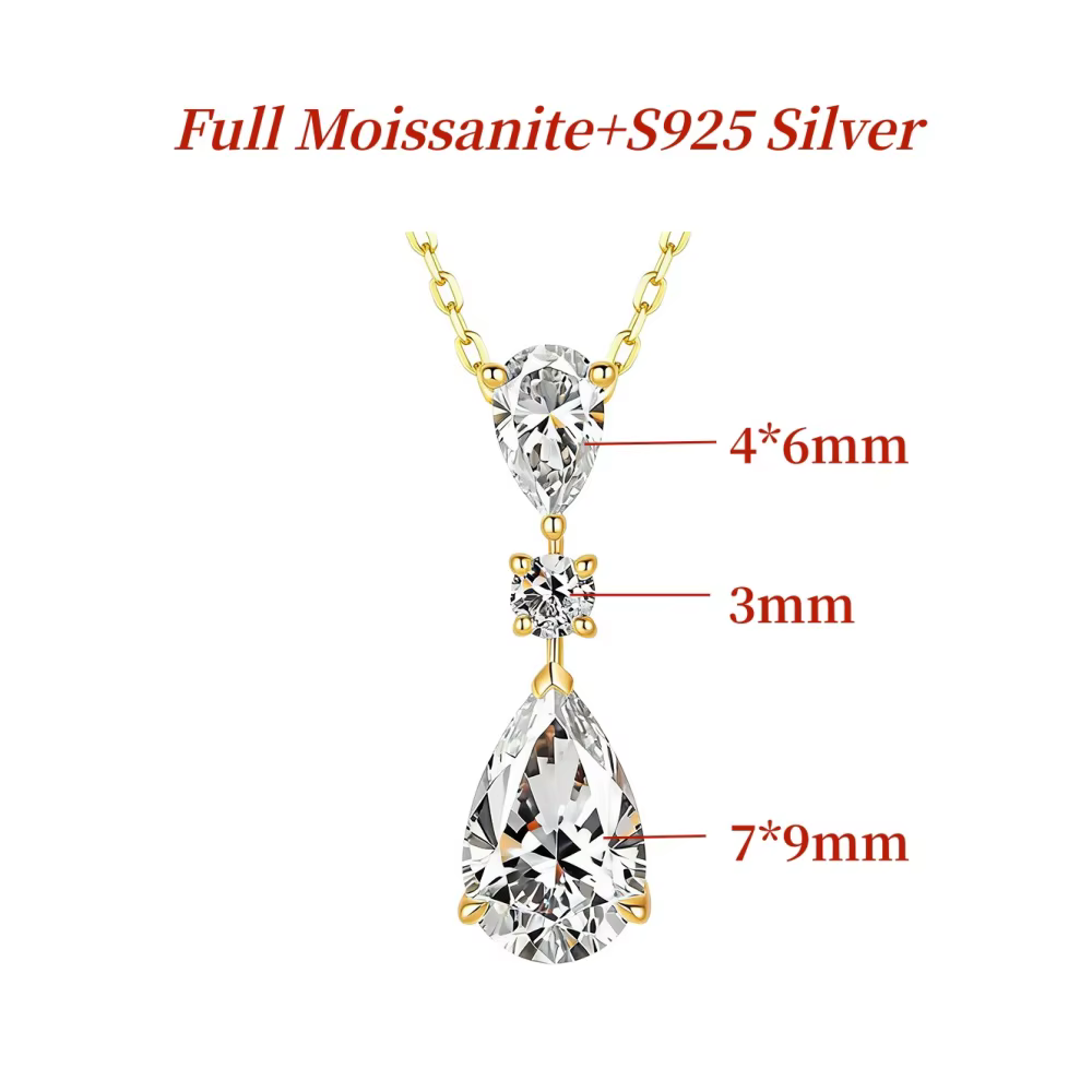 GXTRS – ensemble de bijoux en Moissanite véritable pour femmes, en argent S925, colliers et boucles 