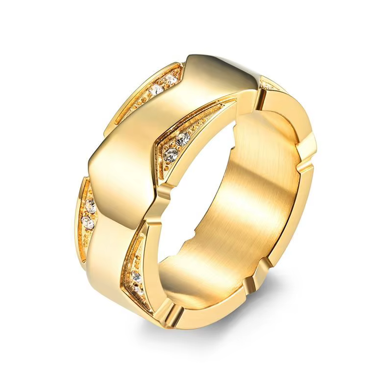 UMQ-Bague en diamant plaqué or 18 carats pour hommes et femmes, bague en or pour couple, nom personn