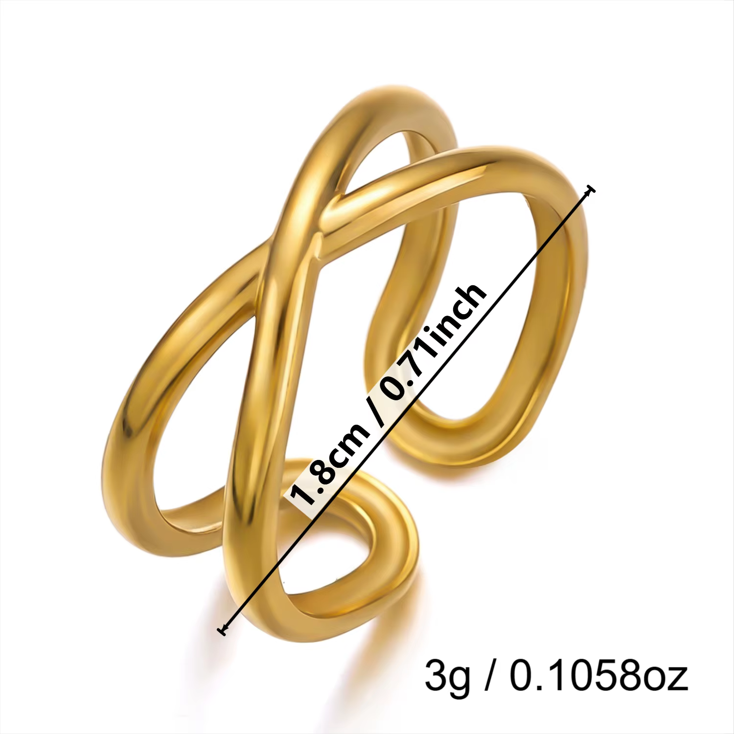 Bague Esthétique Vintage Française Dorée pour Femme, en Acier Inoxydable Étanche, Style Old Money An