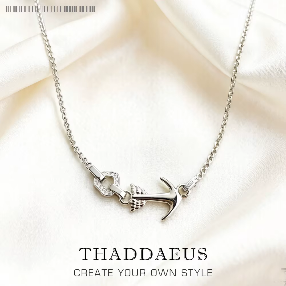 Collier amour ancre et coeur bijoux fins Europe 925 argent sterling tout nouveau cadeau romantique p
