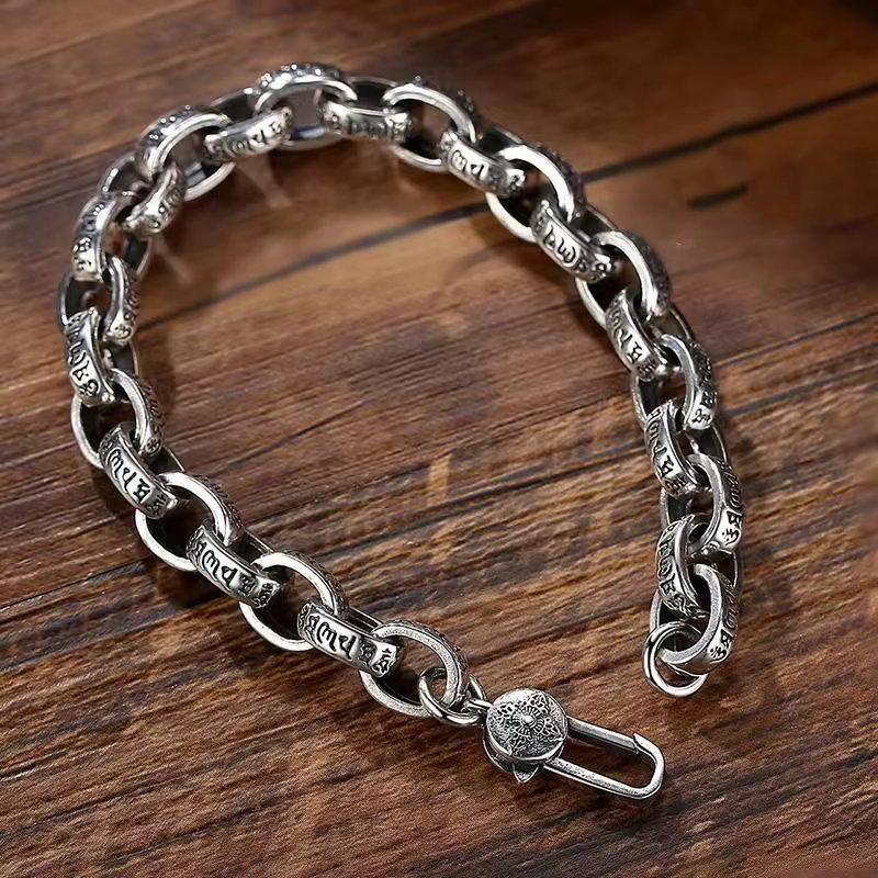 Bracelet Mantra à Six caractères en argent Sterling S925 pour hommes et femmes, haute qualité, prix 