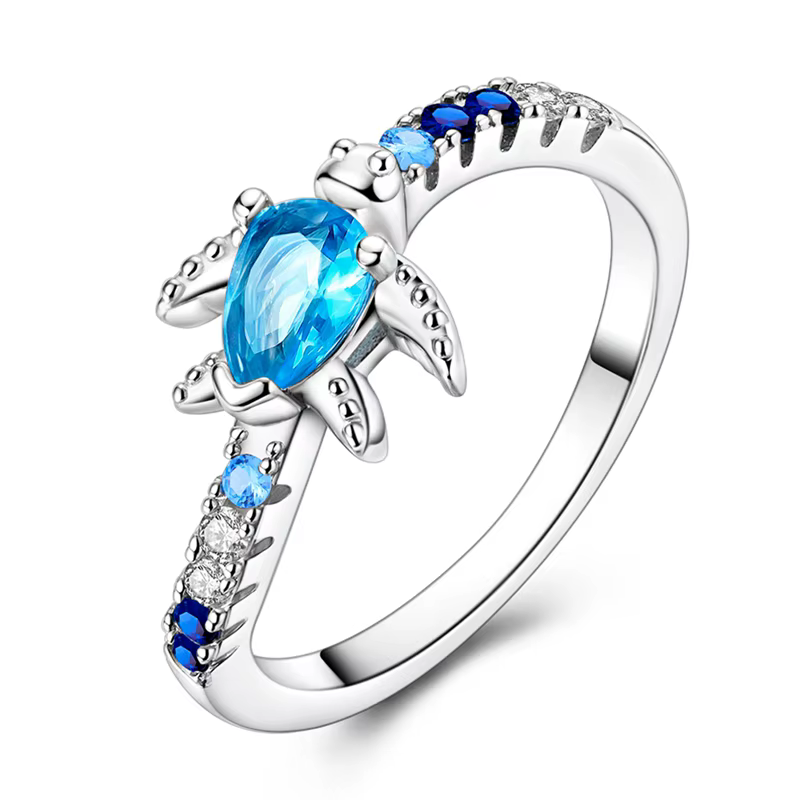 Bague originale en argent Sterling 925, tortue de mer, bagues fermées itinérantes pour femmes et fil