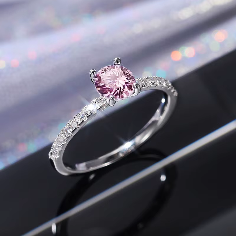 Huitan – bague de mariage en zircone cubique pour femmes, réglage à 4 broches, accessoires de bande 