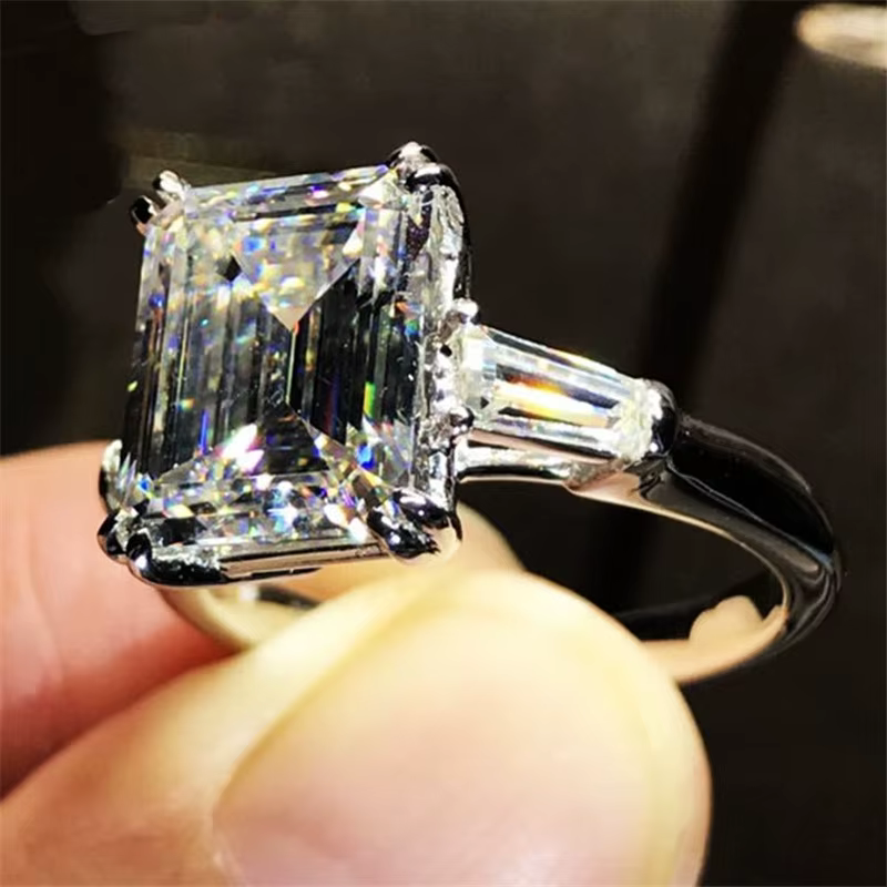 Bague de princesse éternelle en argent sterling 925, 100% véritable, avec diamant de laboratoire, ba