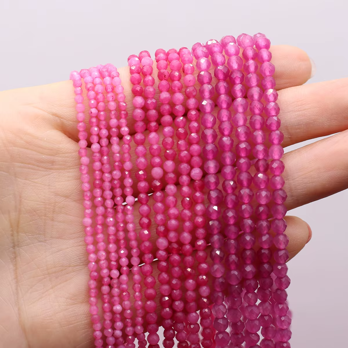 Perles en pierre naturelle à facettes, Tourmaline rose, pierre précieuse d'isolation, perles amples 