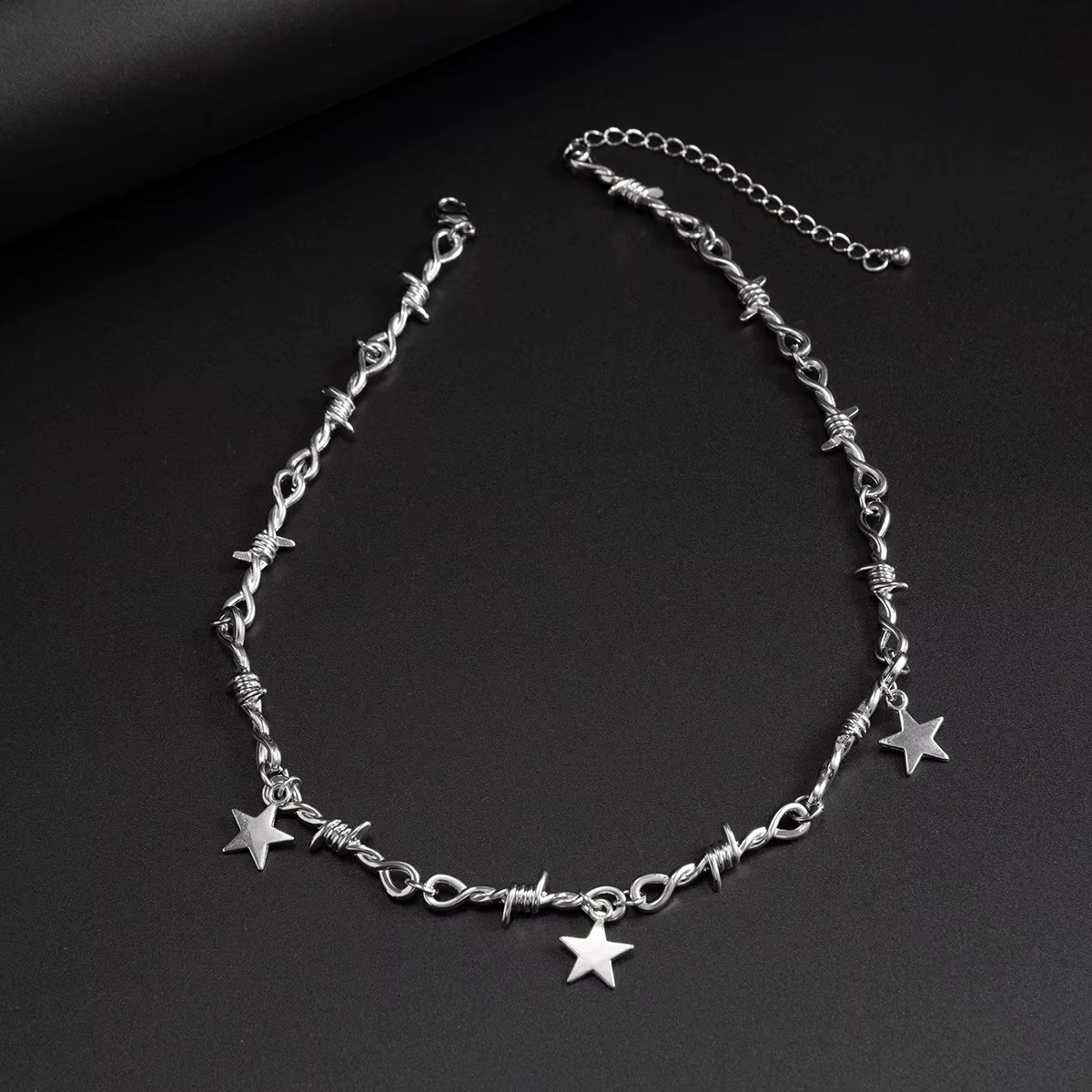 Collier Pentagramme Épine en Argent pour Homme et Femme, Bijoux de Rue, Hip Hop, Étoile, Clavicule, 