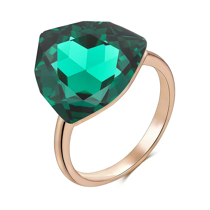 Wbmqda – bague en pierre verte pour femmes, 22x17mm, couleur or Rose 585, grand Zircon de luxe, acce