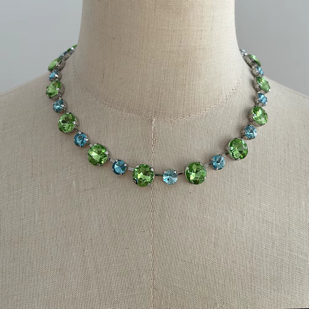 Bijoux de luxe de styliste pour femmes, breloque en cristal bleu vert, accessoires d'été, bijoux en 