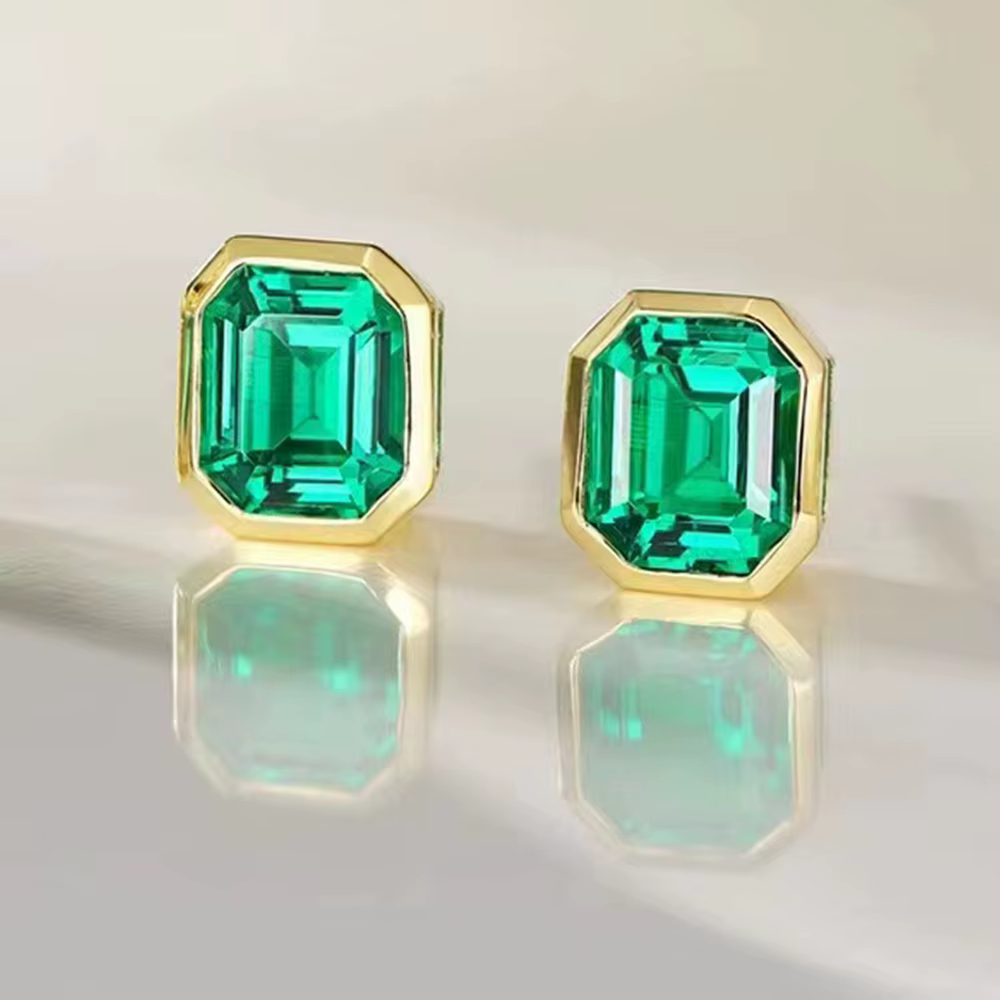 WUIHA-Boucles d'oreilles en argent regardé 925 plaqué or 18 carats pour femmes, pierres précieuses é