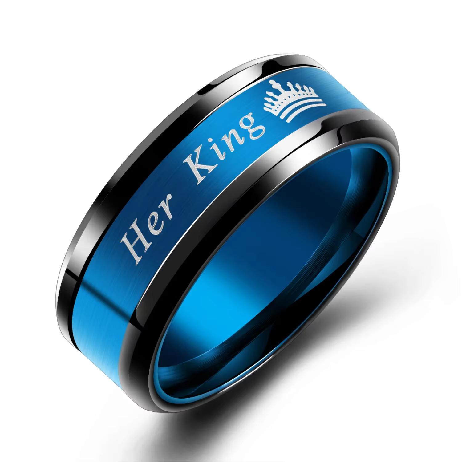 Bague de couple en acier inoxydable pour hommes et femmes, bague de fiançailles, bijoux à la mode, b