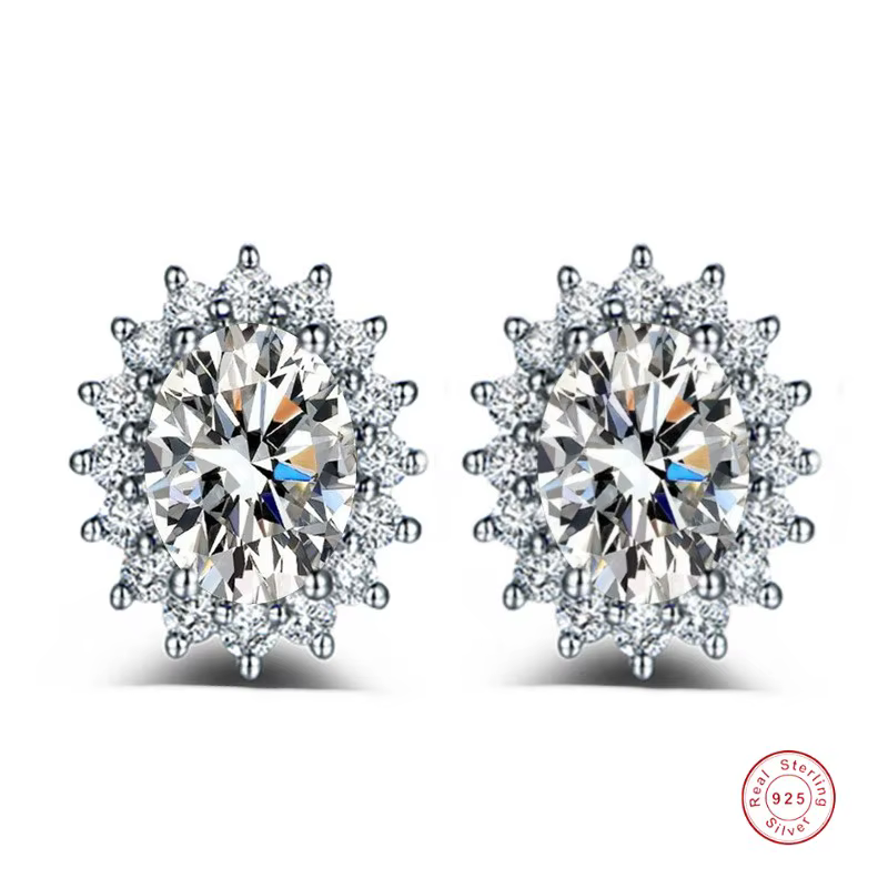 Boucles d'oreilles de fiançailles en argent regardé 925 avec topaze saphir bleu, bijoux de mariage p